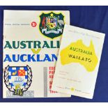 1958 & 64 Down Under Rugby Programmes (2): Waikato 1958 (Hamilton) and Auckland 1964 (Eden Park) v
