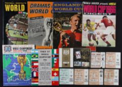 1966 World Cup Memorabilia comprising of 6 tickets (5 at Wembley, one at Villa) official stamps in