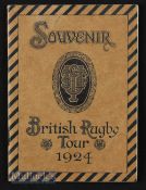 1924 British Lions Souvenir of the Tour: Rare small clean stiff-paper-covered 40 pp booklet from