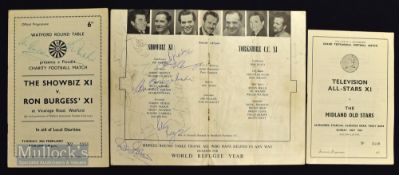 Multis Signed 1960 Showbiz XI v Yorkshire CC XI football programme with signatures including Sean