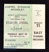 1966 World Cup match ticket July 19 Mexico v Uruguay at Wembley. Good.
