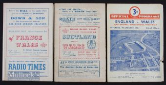 1952 Wales Grand Slam Rugby Programmes (3): Only lacking the Irish issue from the four Grand Slam