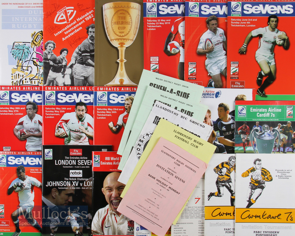 Selection of Sevens Rugby Programmes (25): Ranging – like the events – from huge glossies to