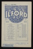 1937/38 Ilford v Barking 23 April 1938 (f) match programme. Good.