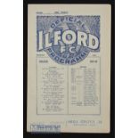 1937/38 Ilford v Barking 23 April 1938 (f) match programme. Good.