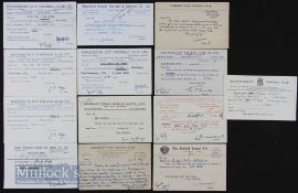 Referee, Linesman and Player Selection Postcards for Matches (13) – incl Manchester City v Grimsby