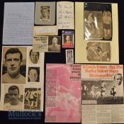 Selection of Football Autographs to include S Matthews, S Mortensen, G Hitchens, N Stiles, J