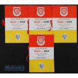 1961 Wales v Spain VIP international match programmes 19 April 1961 ‘Compliments of Cardiff City’;