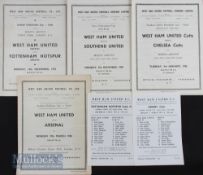 Selection of West Ham Utd home match programmes 1953 v Tottenham Hotspur Football Combination Cup