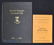 1957/58 Berwick Rangers v Cowdenbeath football programme 7 Sept together with Berwick Rangers 1881-
