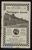 1936/37 Fulham v Bradford City Div 2 match programme 26 September, pencil team changes, rusty