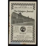 1936/37 Fulham v Bradford City Div 2 match programme 26 September, pencil team changes, rusty