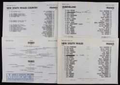 1971 France rugby tour of Australia rare team sheets (4): The centre team spreads only, from the