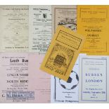 Selection of FA County youth programmes 1950/51 Middlesex v London, 1951/52 North Riding v Sussex