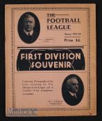 The Football League 1934 First Division souvenir 14 pages with team photos of each 1st Div. club