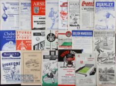 1951/52 season Wolverhampton Wanderers away league match programmes to include Liverpool, Burnley,