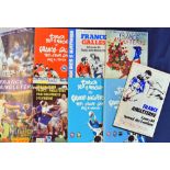 France/Italy Home Rugby Programmes v England etc (9): English visits to Paris 1984-1990 inclusive,