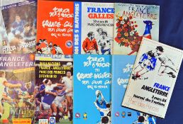 France/Italy Home Rugby Programmes v England etc (9): English visits to Paris 1984-1990 inclusive,