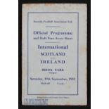 1931 Scotland v Ireland international match programme at Ibrox Park 19 September 1931, slight foxing