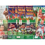 Wales Home Rugby Programmes 1995-97 (12): All here, USA, Canada, Fiji, Barbarians etc plus England