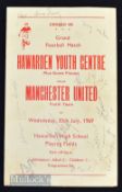 Scarce autographed football programme 1969 Hawarden Youth Centre v Manchester United 30 July 1969 at