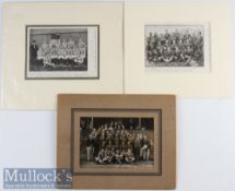 1880s/90s etc Rugby Team Photographs (3): Two mounted small press images ideal for framing, the NZ
