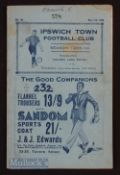 1933/34 Ipswich Town v Harwich & Parkeston fund raising match for the East Suffolk and Ipswich