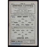 1930/31 Derby County v Leicester City 27 December 1930 at Baseball Ground. Slight crease, team