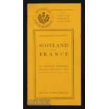 Rare 1923 Scotland v France Rugby Programme: Issue from the match at Inverleith. Map of French