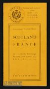 Rare 1923 Scotland v France Rugby Programme: Issue from the match at Inverleith. Map of French