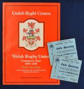 WRU Rugby Centenary Gala Opening 1980 (3): Attractive large A4 Brochure with fine history, pics
