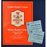 WRU Rugby Centenary Gala Opening 1980 (3): Attractive large A4 Brochure with fine history, pics