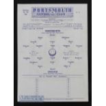 1960/61 Portsmouth v Chelsea Football League Cup match programme 14 December 1960 at Fratton Park,