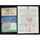 1957 FA Cup Final Aston Villa v Manchester United football programme and ticket with autograph of