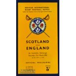 1942 Rare Wartime Rugby Programme, Scotland v England: Sticking to the orange pattern but 4pp from