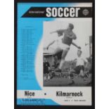 1960 American Soccer League Kilmarnock v Nice 8 June at New York. Good.