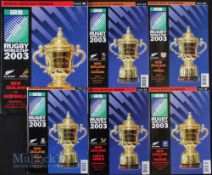 2003 Rugby World Cup Programmes (6): New Zealand selection from the tourney, Pool games v Italy,