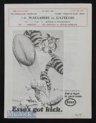 Rare 1969 Gazelles (SA) v Wallabies Rugby Programme: The issue from an Australian tour of South