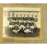 St Mary’s Hospital Rugby Team Photograph 1927-8: Mounted with printed legend & names but with top of