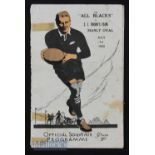 Very Rare 1925 NZ in Australia Rugby Programme: Sought-after issue from EJ Thorn’s XV v the All