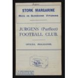 1934/35 Jurgens (Purfleet) v Harwich & Parkeston FAC 13 October 1934, 4 pager. Has team changes,