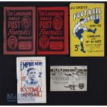 Pre-war football handbook/annuals Lancashire Daily Post 1912/13, 1913/14, 1928/29 All Sports 1935/36