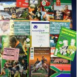 1994 S Africa in GB & I Rugby Programmes (13): Complete collection of issues from this All Blacks