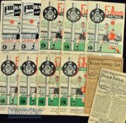 Collection of Fulham football programmes to include 1947/48 Newcastle Utd, 1949/50 Newcastle Utd,