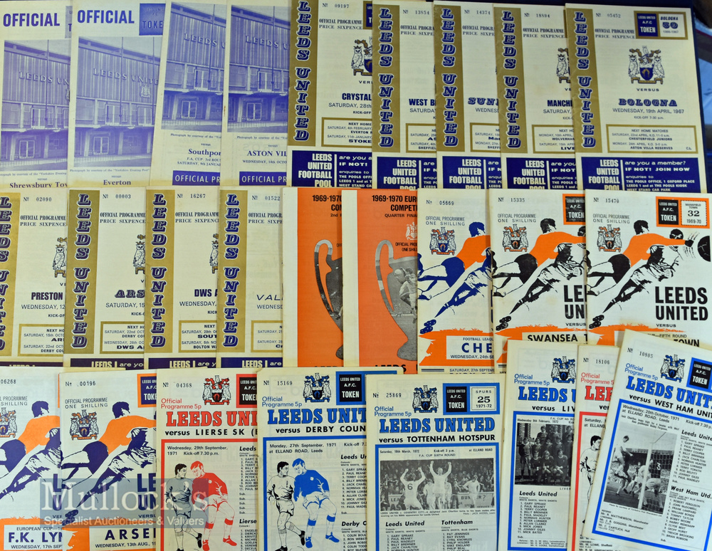 Leeds home match programmes selection to include 1960s (59) with big match content included (22),