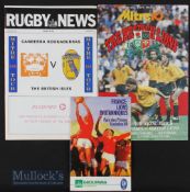1989 British & Irish Lions to Australia Rugby Programmes etc (3): The matches against the Canberra