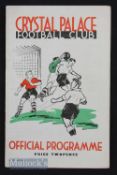 1938/39 Crystal Palace v Queens Park Rangers Div 3 (S) programme 4 March. Generally good, no