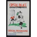 1938/39 Crystal Palace v Queens Park Rangers Div 3 (S) programme 4 March. Generally good, no