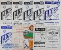 Selection of Blackpool home match programmes 1947/48 Colchester Utd (FAC) 1948/49 Preston NE, 1949/