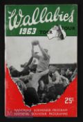 Scarce South Africa v Australia 1963 Rugby Programme: Issue from the game played at Port